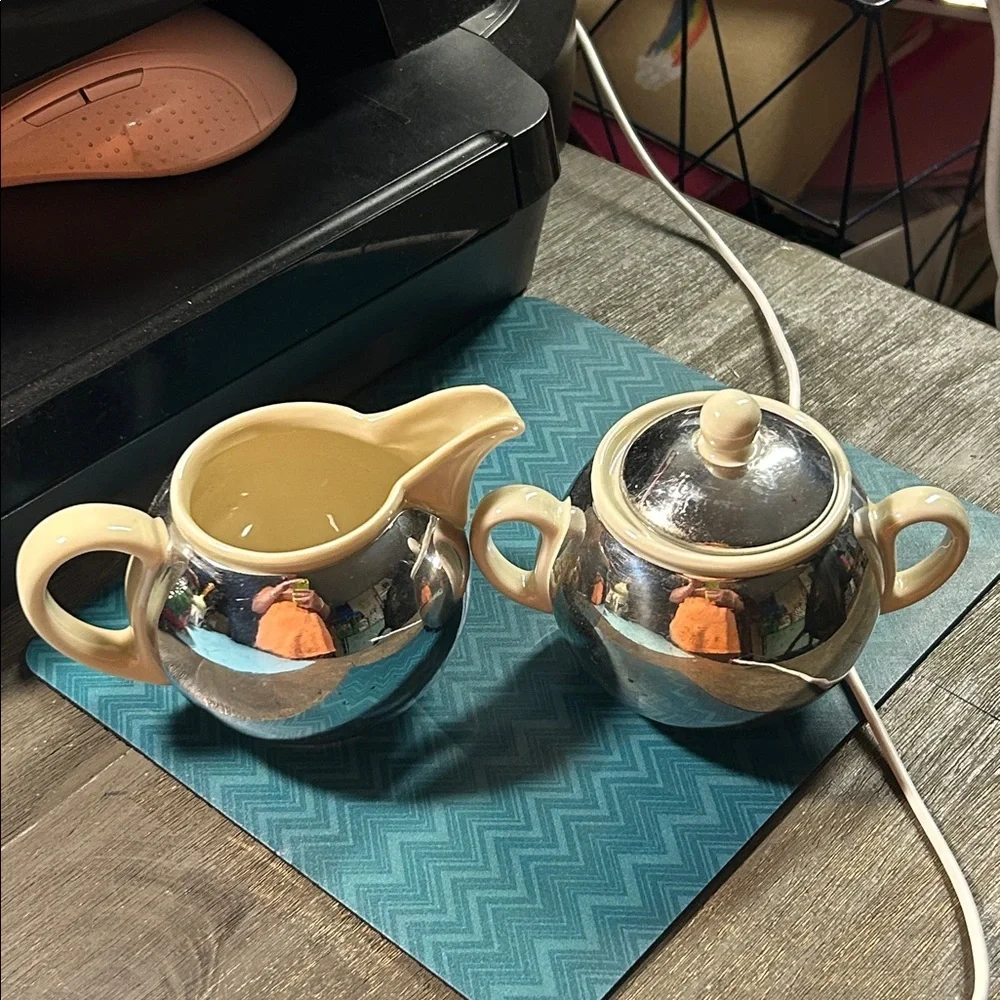 Bauscher German Cream‎ Hammered Cream & Sugar